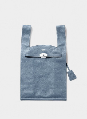 large market bag in shrink leather