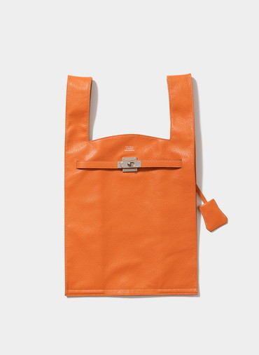 large market bag in shrink leather