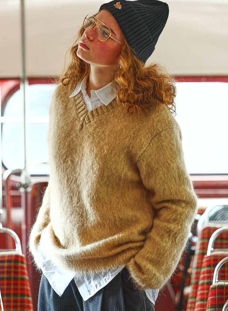 BRUSHED MOHAIR COMFORT JUMPER 詳細画像 Beige 1