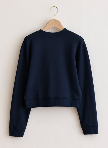 LADY FOX CROPPED SWEATSHIRT 詳細画像 Navy 2