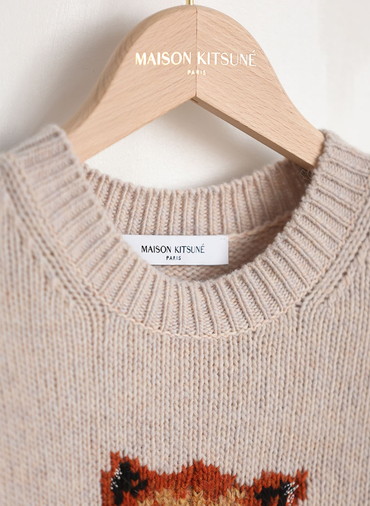 DRESSED FOX INTARSIA WOOL JUMPER 詳細画像 Beige 3