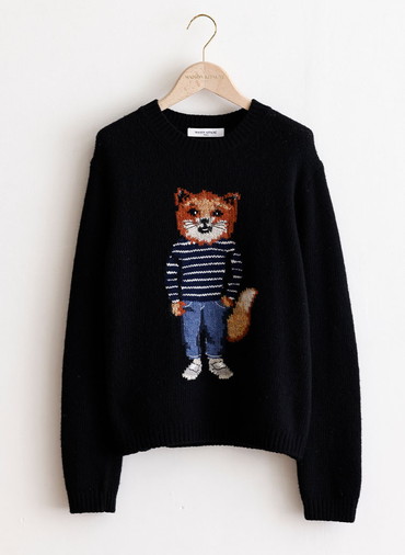 DRESSED FOX INTARSIA WOOL JUMPER 詳細画像 Beige 6
