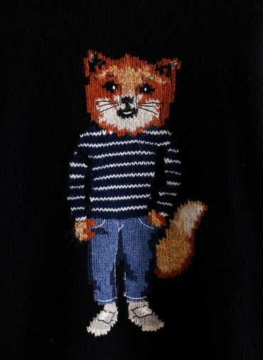 DRESSED FOX INTARSIA WOOL JUMPER 詳細画像 Beige 7