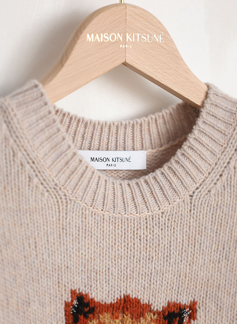 DRESSED FOX INTARSIA WOOL JUMPER 詳細画像 Beige 3