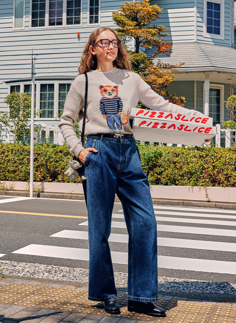 DRESSED FOX INTARSIA WOOL JUMPER 詳細画像 Beige 2