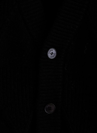 TEXTURED WOOL ARGYLE CARDIGAN 詳細画像 Black 5
