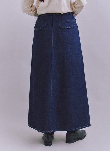 Organic Cotton Denim ベイカースカート 詳細画像 Navy 3