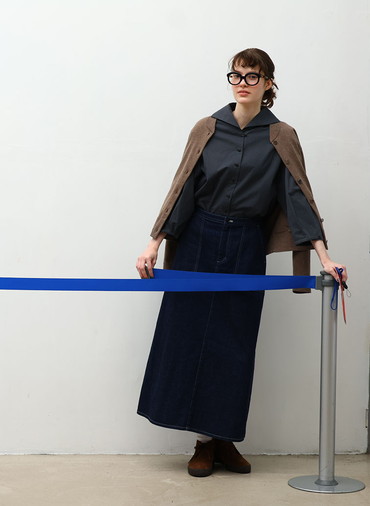 Organic Cotton Denim ベイカースカート 詳細画像 Navy 4