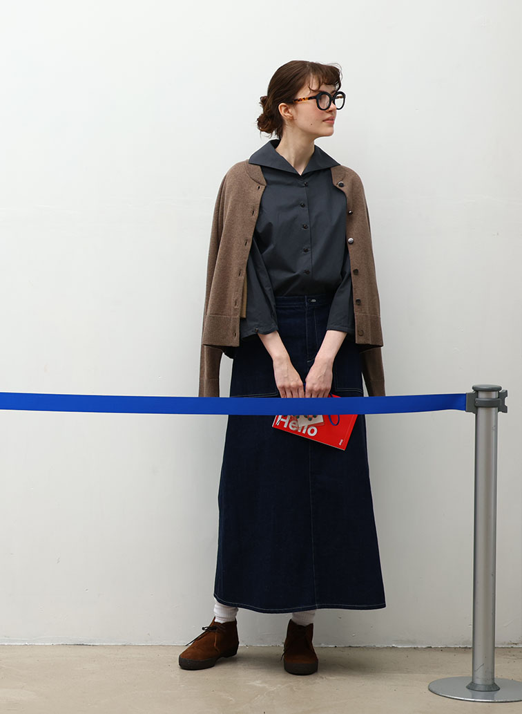 Organic Cotton Denim ベイカースカート 詳細画像 Navy 3