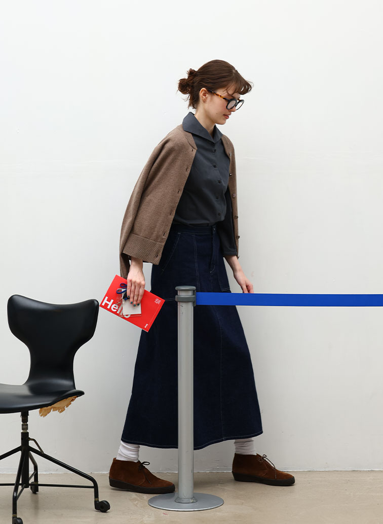 Organic Cotton Denim ベイカースカート 詳細画像 Navy 6