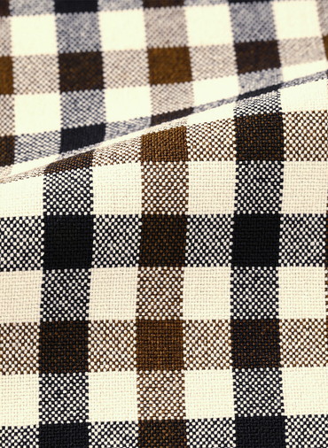 【ウォッシャブル】Woolish Block Check ダブルテーパードパンツ 詳細画像 Black 7