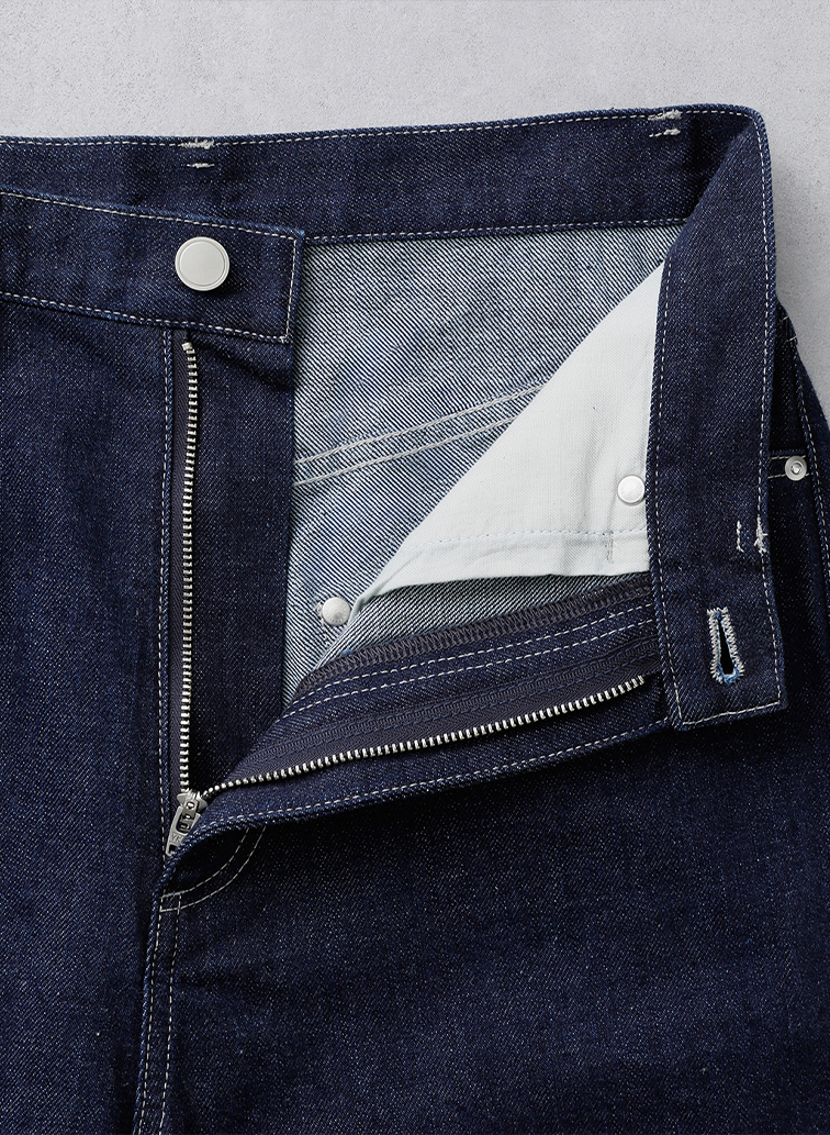 Organic Cotton Denim ジャストウエストパンツ 詳細画像 Navy 7