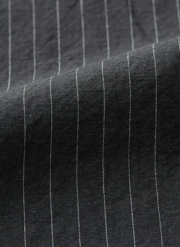 Cotton Linen Pin Stripe ポケットロングシャツドレス 詳細画像 Dark Gray 9