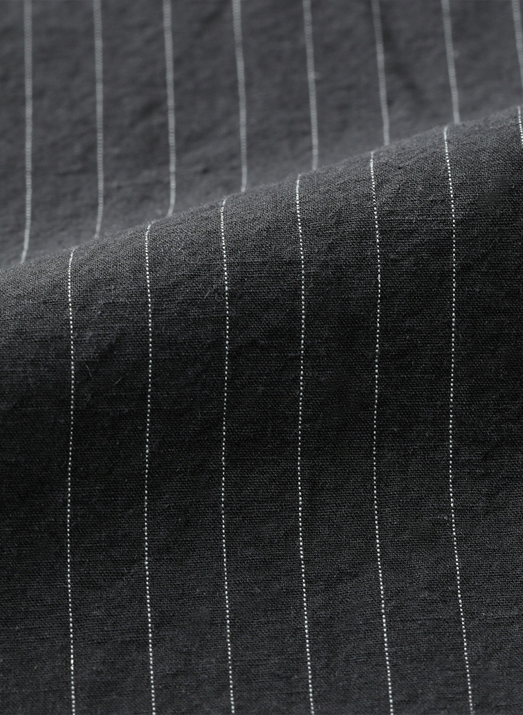 Cotton Linen Pin Stripe ポケットロングシャツドレス 詳細画像 Dark Gray 9