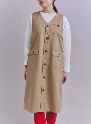 Coated Cotton Poly Twill ハーフムーンポケットドレス 詳細画像 Black 1