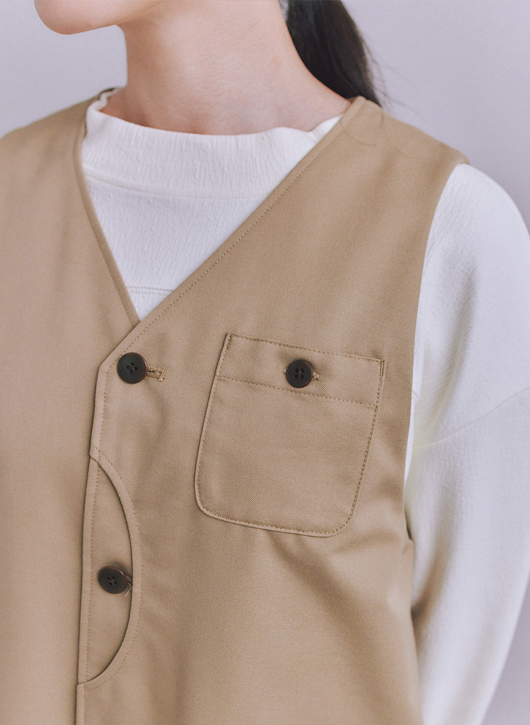 Coated Cotton Poly Twill ハーフムーンポケットドレス 詳細画像 Black 4