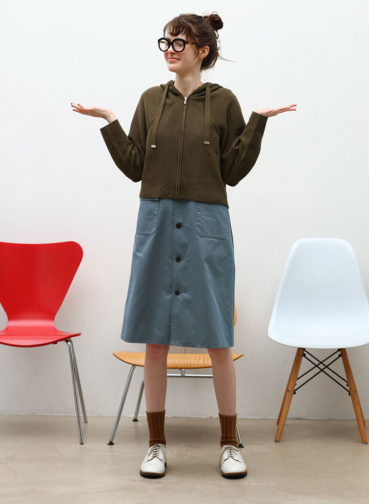 Coated Cotton Poly Twill ハーフムーンポケットドレス 詳細画像 Blue 3
