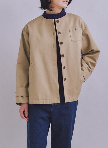 Coated Cotton Poly Twill ヘンリーハーフコート