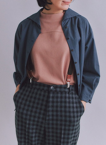 High Density Twill セーラーピンタックブラウス