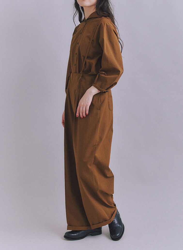 High Density Twill セーラーピンタックブラウス 詳細画像 Camel 10