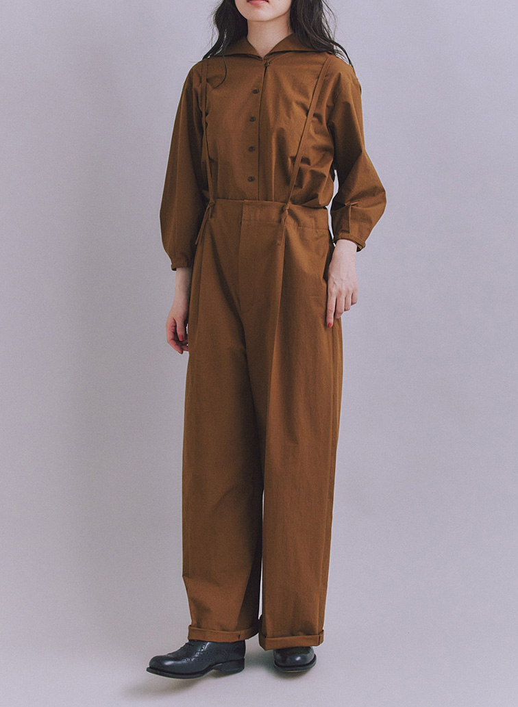 High Density Twill セーラーピンタックブラウス 詳細画像 Camel 9