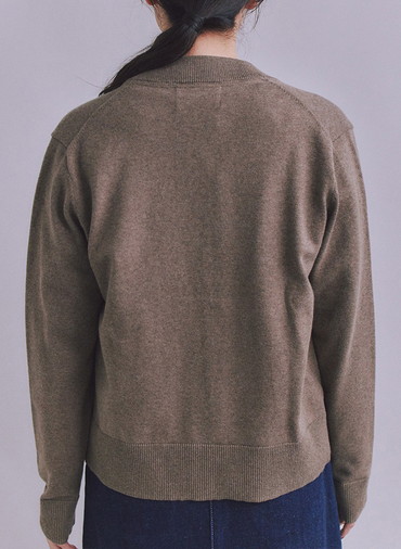 【ウォッシャブル】Organic Cotton Blend Plating ニットブルゾン 詳細画像 Dark Brown 4