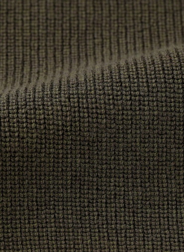 【ウォッシャブル】Garter & Half Cardigan Stitch フーディニット 詳細画像 Khaki 6