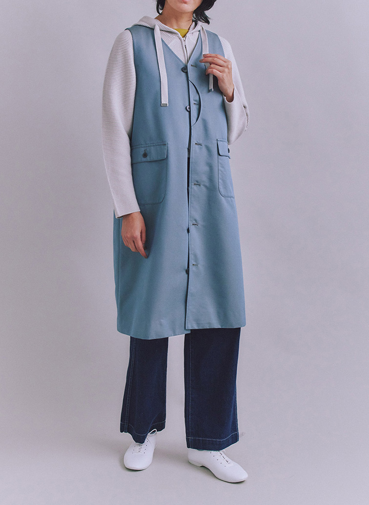 【ウォッシャブル】Garter & Half Cardigan Stitch フーディニット 詳細画像 Light Gray 9