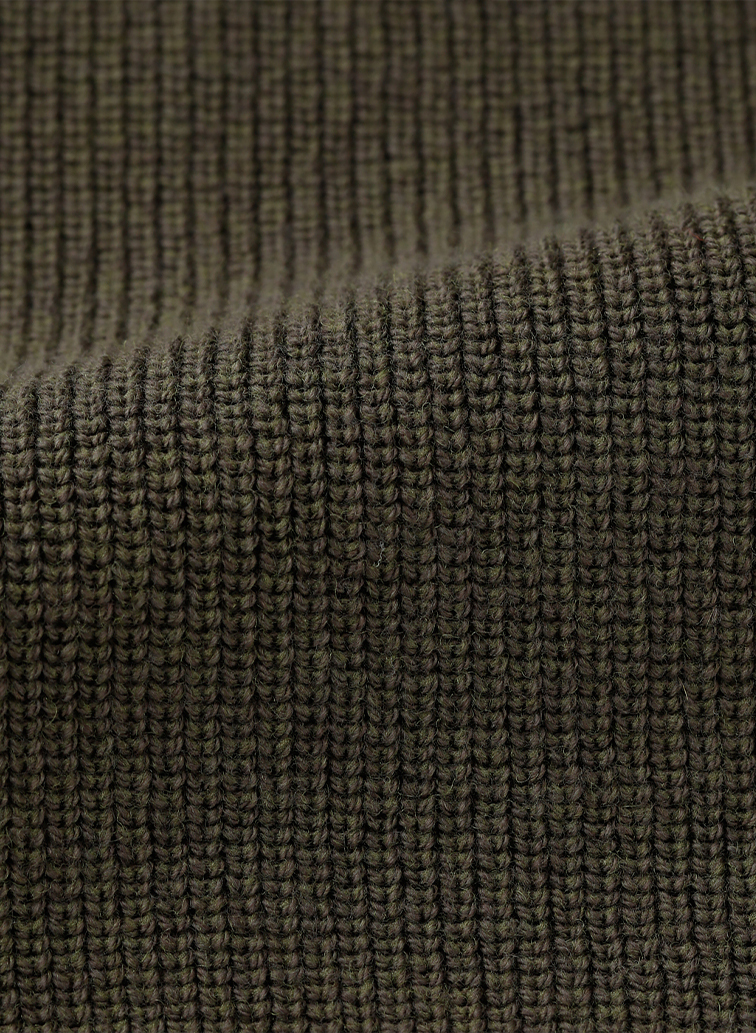 【ウォッシャブル】Garter & Half Cardigan Stitch フーディニット 詳細画像 Khaki 6