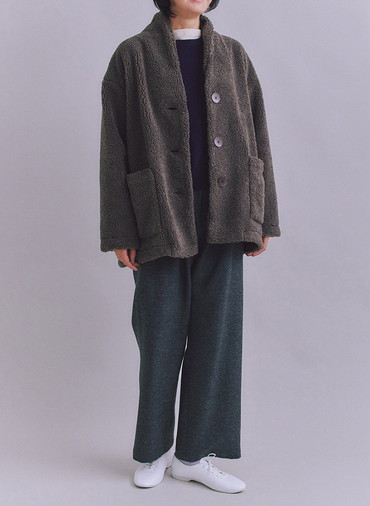 【ウォッシャブル】Creamy Cotton 玉ねぎ刺繍クルーネックニット 詳細画像 Navy 7