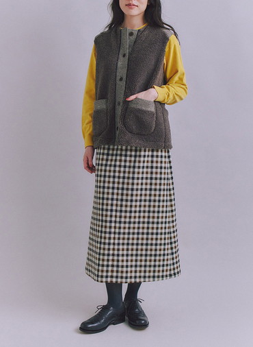 【ウォッシャブル】Creamy Cotton 玉ねぎ刺繍クルーネックニット 詳細画像 Yellow 7