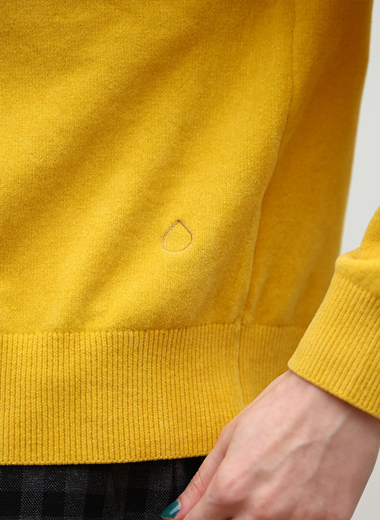 【ウォッシャブル】Creamy Cotton 玉ねぎ刺繍クルーネックニット 詳細画像 Pink 2