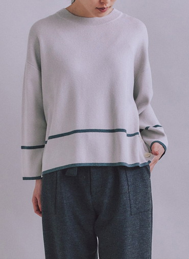 【ウォッシャブル】All Needles アクセントニットプルオーバー