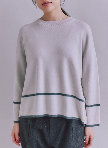 【ウォッシャブル】All Needles アクセントニットプルオーバー 詳細画像 Light Gray 2