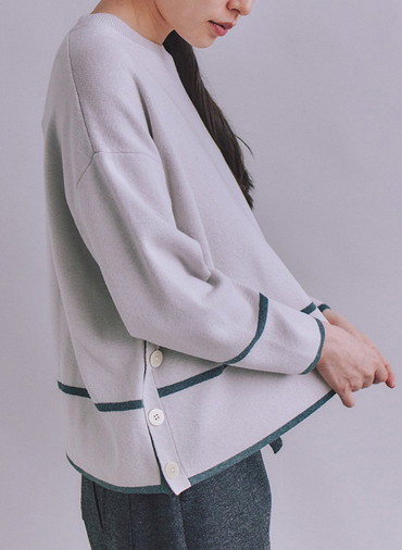 【ウォッシャブル】All Needles アクセントニットプルオーバー 詳細画像 Light Gray 3