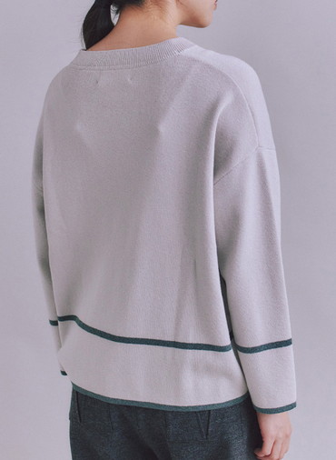 【ウォッシャブル】All Needles アクセントニットプルオーバー 詳細画像 Light Gray 4