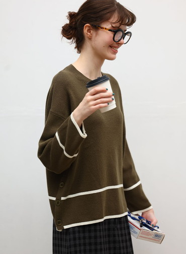 【ウォッシャブル】All Needles アクセントニットプルオーバー