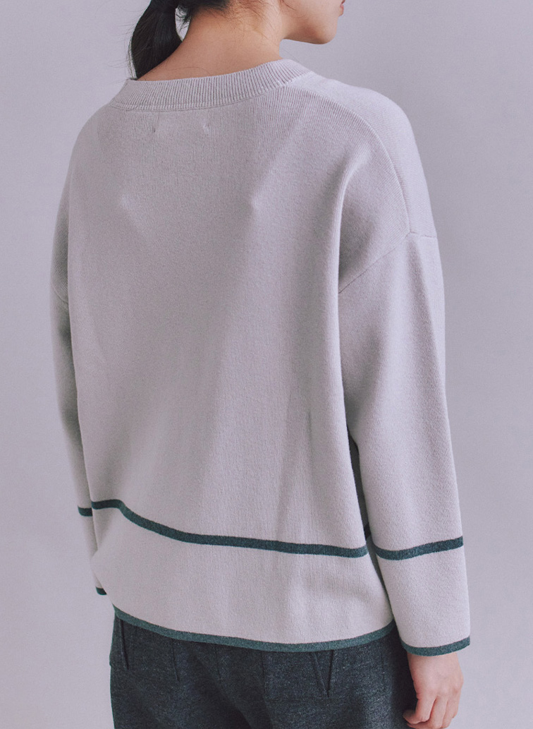 【ウォッシャブル】All Needles アクセントニットプルオーバー 詳細画像 Light Gray 4