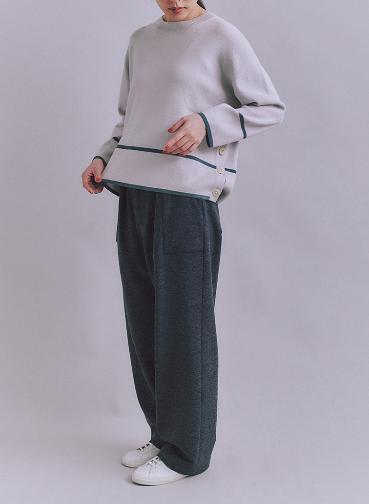 【ウォッシャブル】All Needles アクセントニットプルオーバー 詳細画像 Light Gray 8