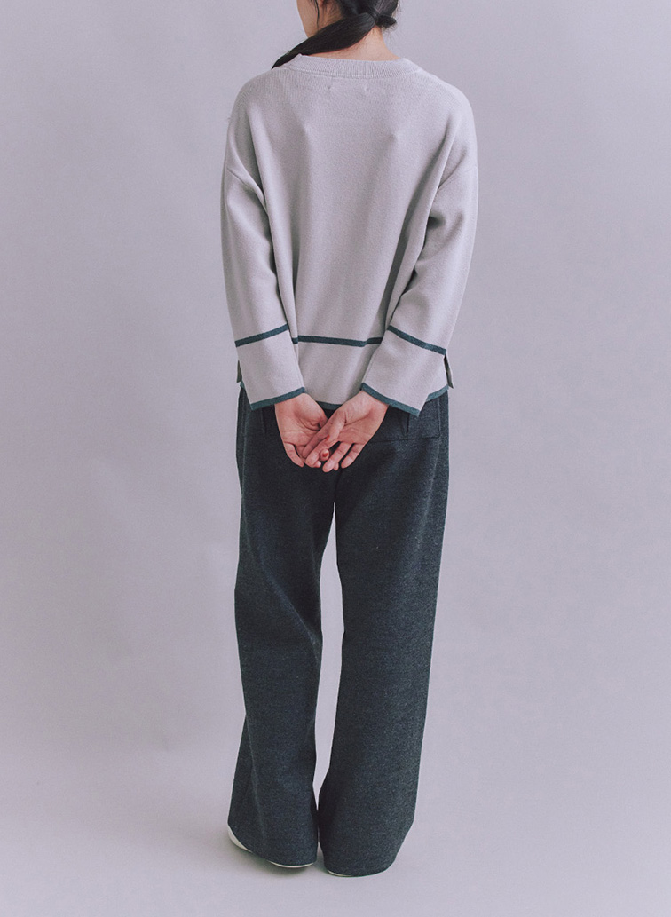 【ウォッシャブル】All Needles アクセントニットプルオーバー 詳細画像 Light Gray 9