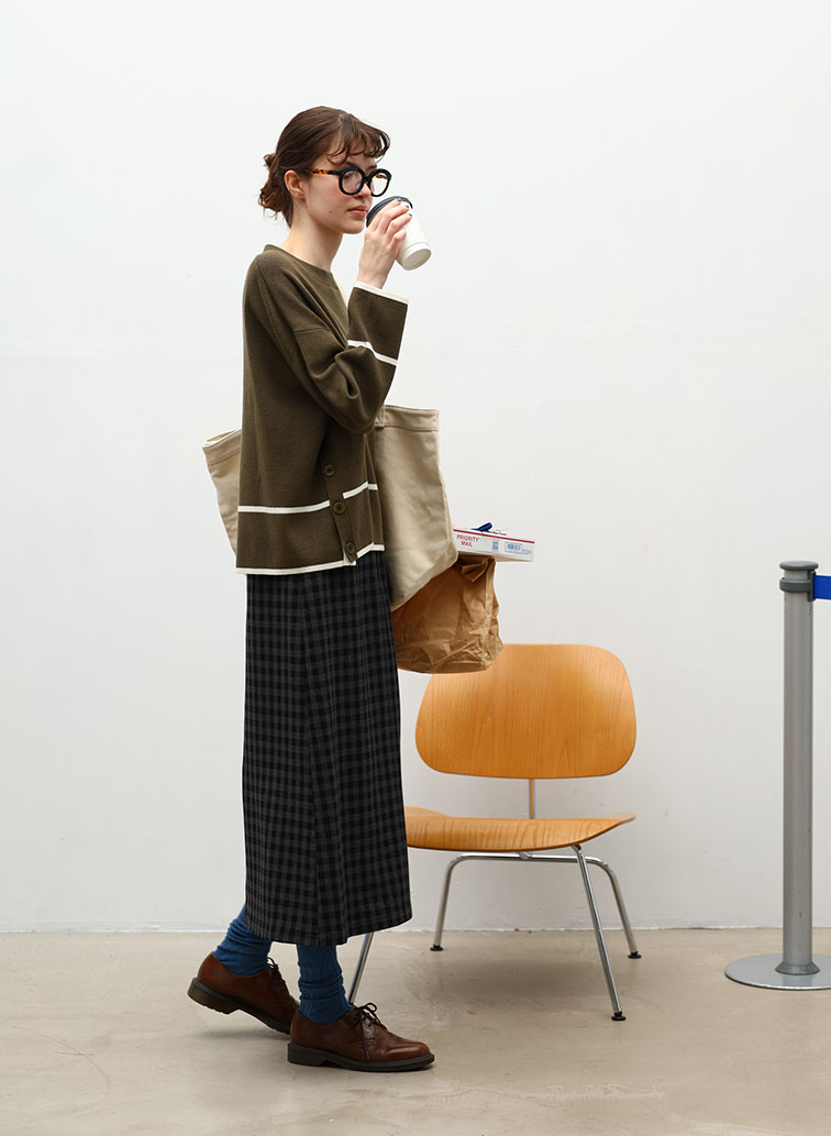 【ウォッシャブル】All Needles アクセントニットプルオーバー 詳細画像 Khaki 5