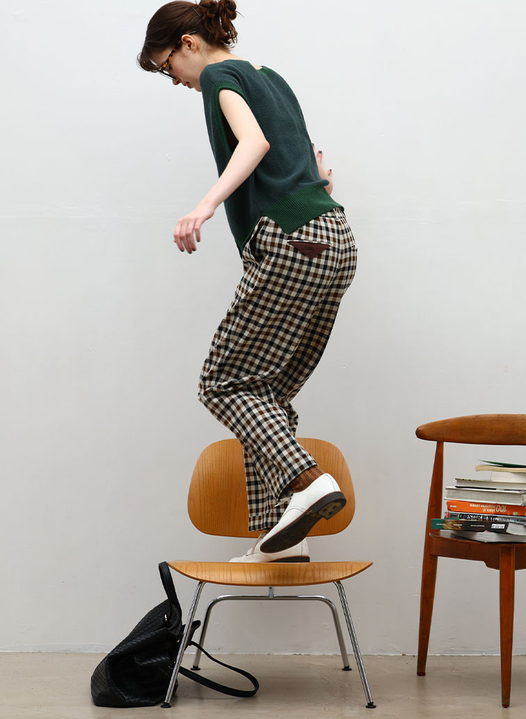 Organic Cotton Wool 配色2wayニットベスト 詳細画像 Green 10