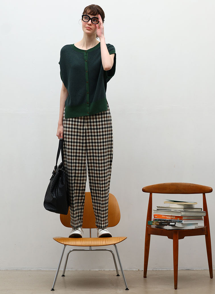 Organic Cotton Wool 配色2wayニットベスト 詳細画像 Green 7