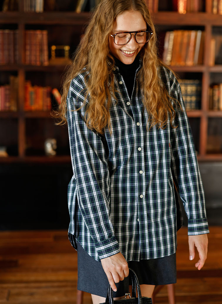 USA Cotton Big Shirt 詳細画像 Green 7