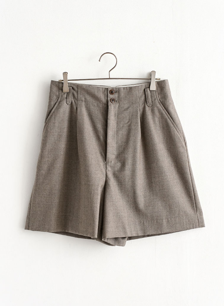 Wool Saxony Shorts 詳細画像 Brown 1