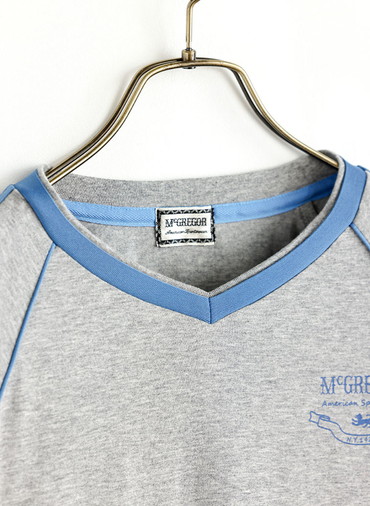 Shoulder Stripe Ribbon Tops 詳細画像 Gray 2