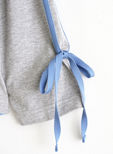 Shoulder Stripe Ribbon Tops 詳細画像 Gray 4