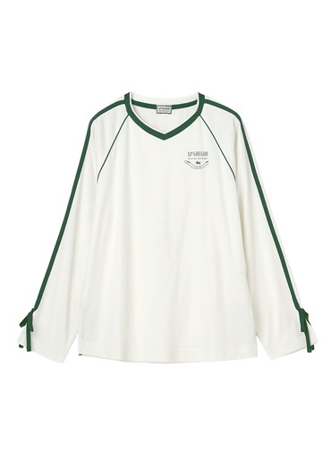 Shoulder Stripe Ribbon Tops