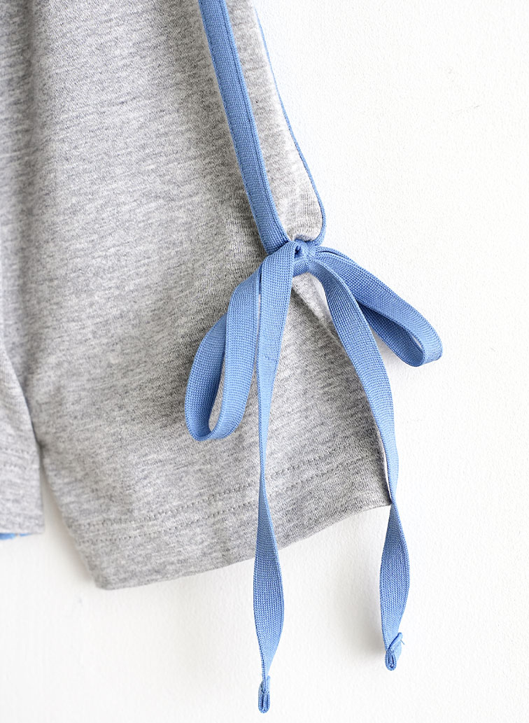 Shoulder Stripe Ribbon Tops 詳細画像 Gray 4