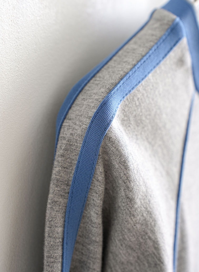 Shoulder Stripe Ribbon Tops 詳細画像 Gray 5